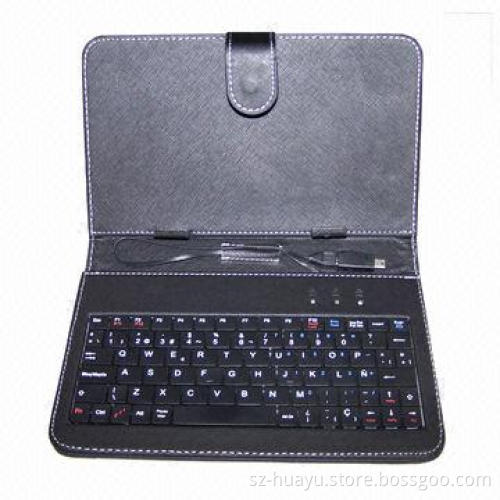 7-inch Black Color Universal Keyboard Case, Two-sides Leather